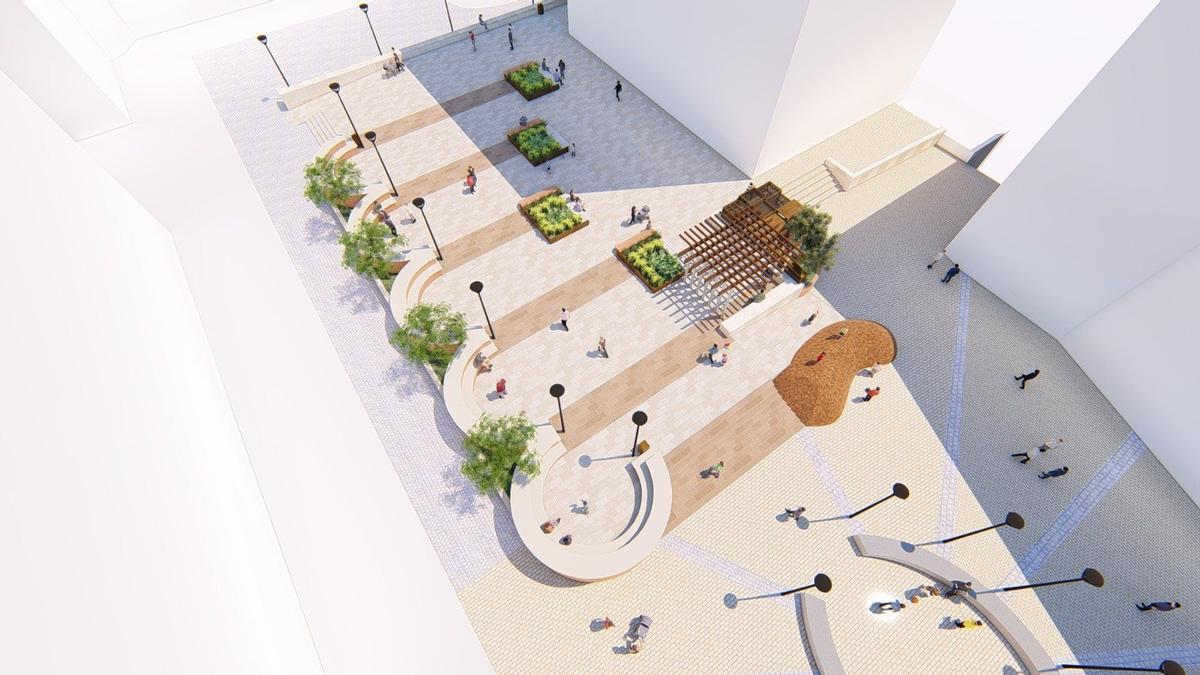 Recreación de cómo quedará la adecuación de la plaza.