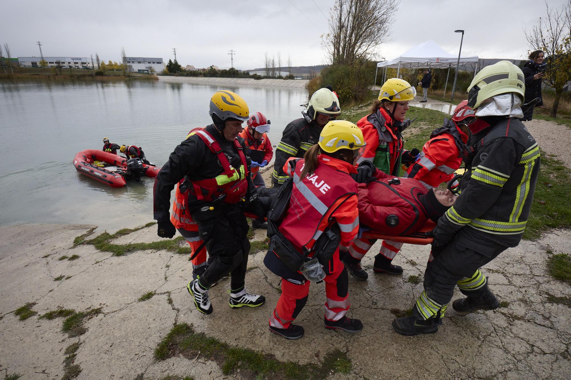Simulacro de accidente aéreo en la Balsa de La Morea