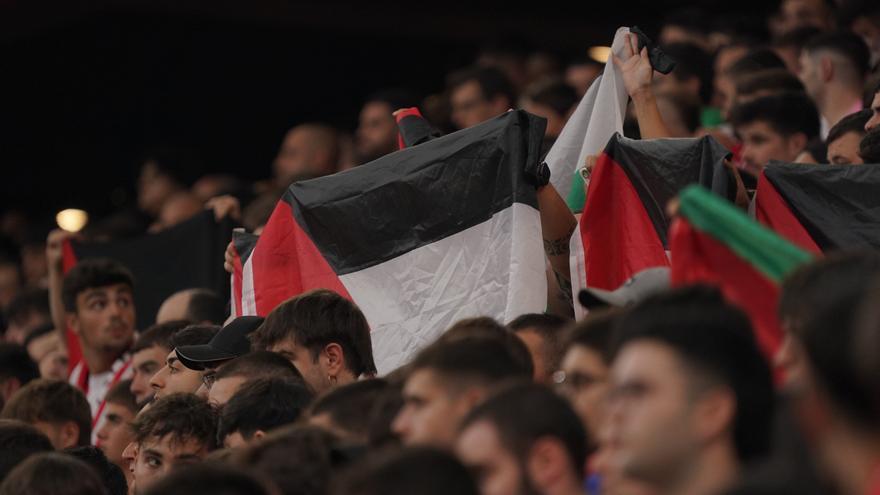 San Mamés, un minuto silencioso por Palestina