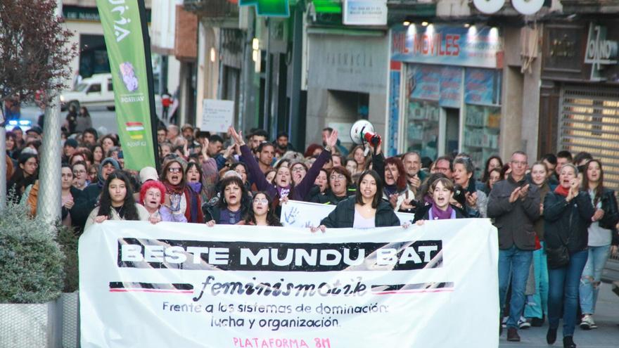 Unas 250 personas acompañan a la Plataforma 8M en Tudela