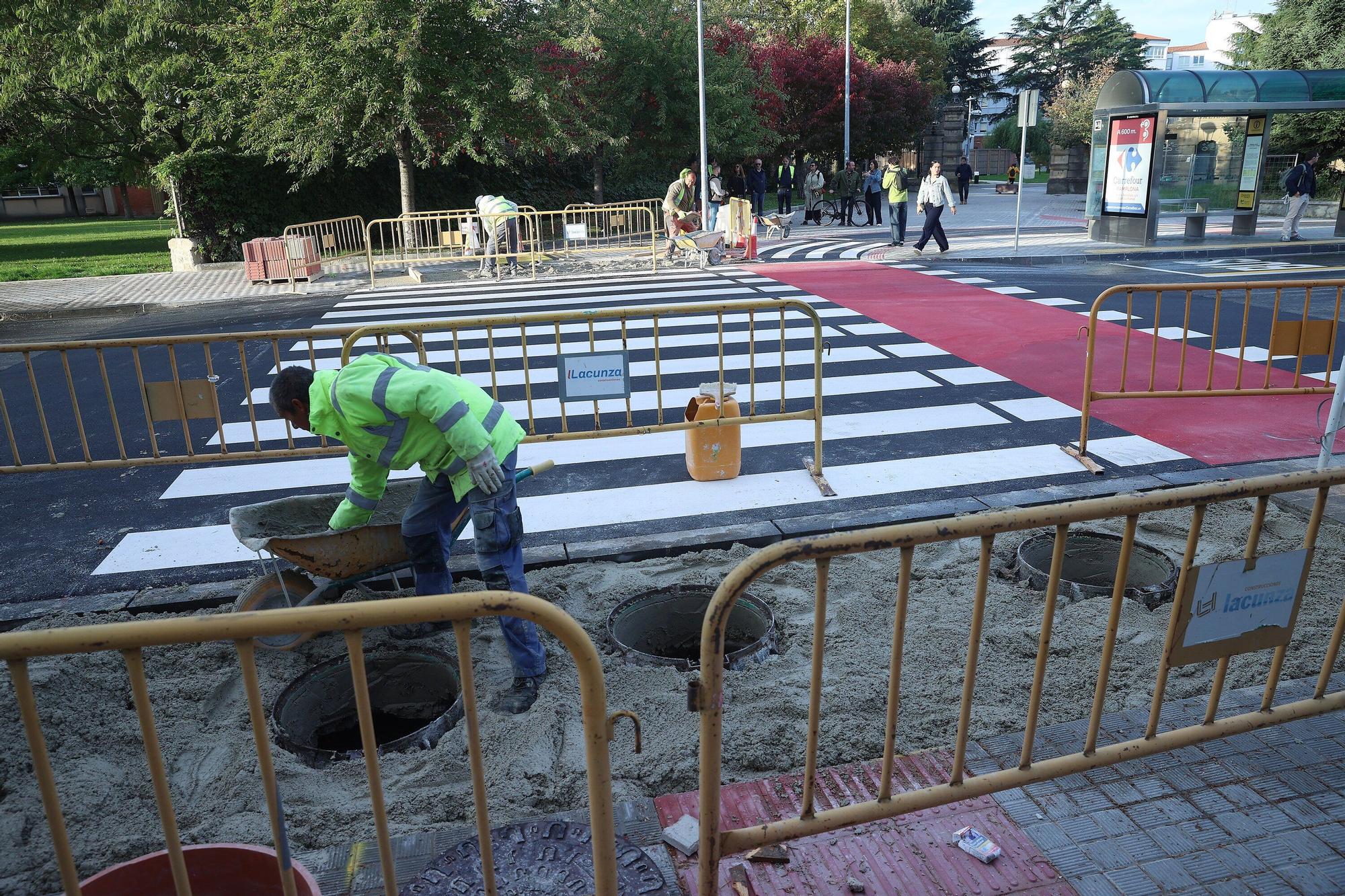 Avanzan las obras del carril bici que unirá Pío XII y la avenida de Barañáin