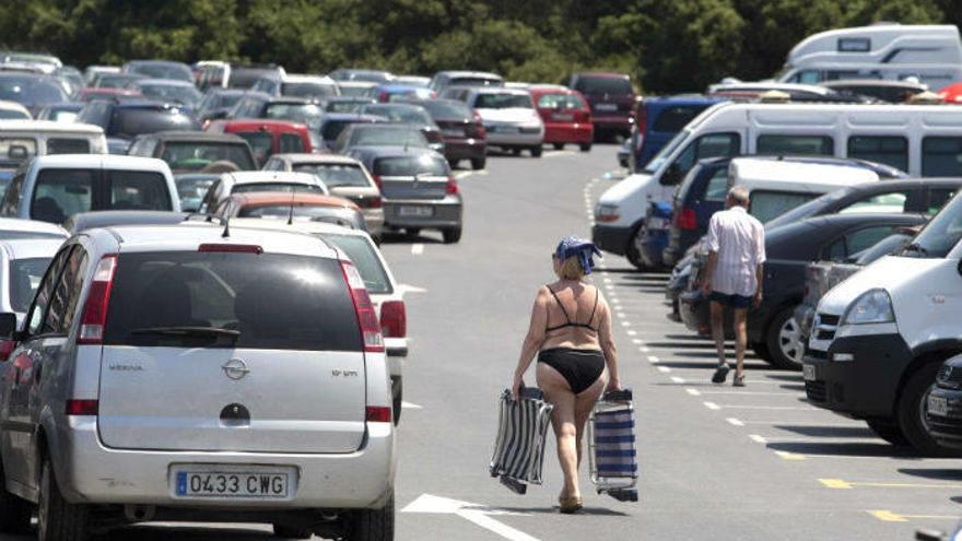 El parking de la playa de Gorliz.