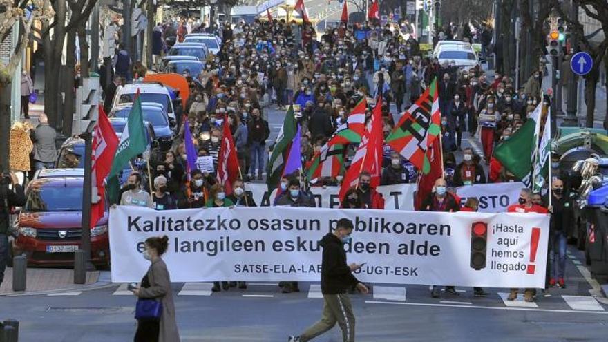 Protesta de los trabajadores de Osaketza.