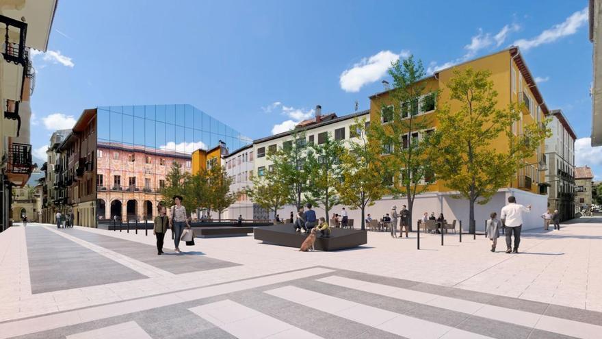 Durango revela el diseño de su nueva plaza del Ayuntamiento tras el derribo del edificio de Correos