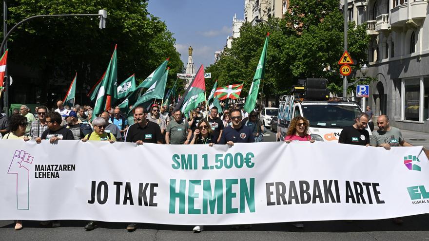 Salarios, vivienda y libertades, en el centro de las manifestaciones del Primero de Mayo en Euskadi