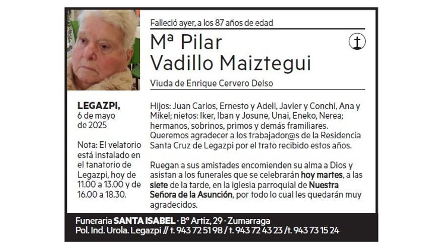 Mª PILAR VADILLO MAIZTEGUI