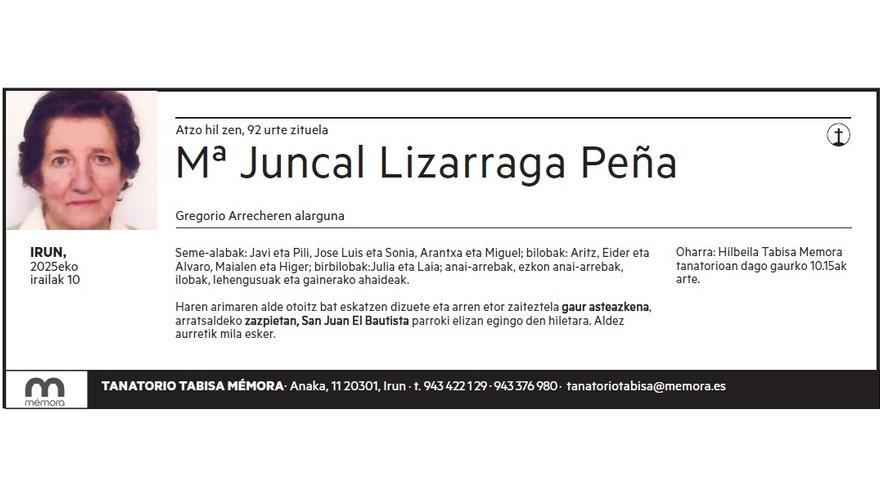 Mª JUNCAL LIZARRAGA PEÑA