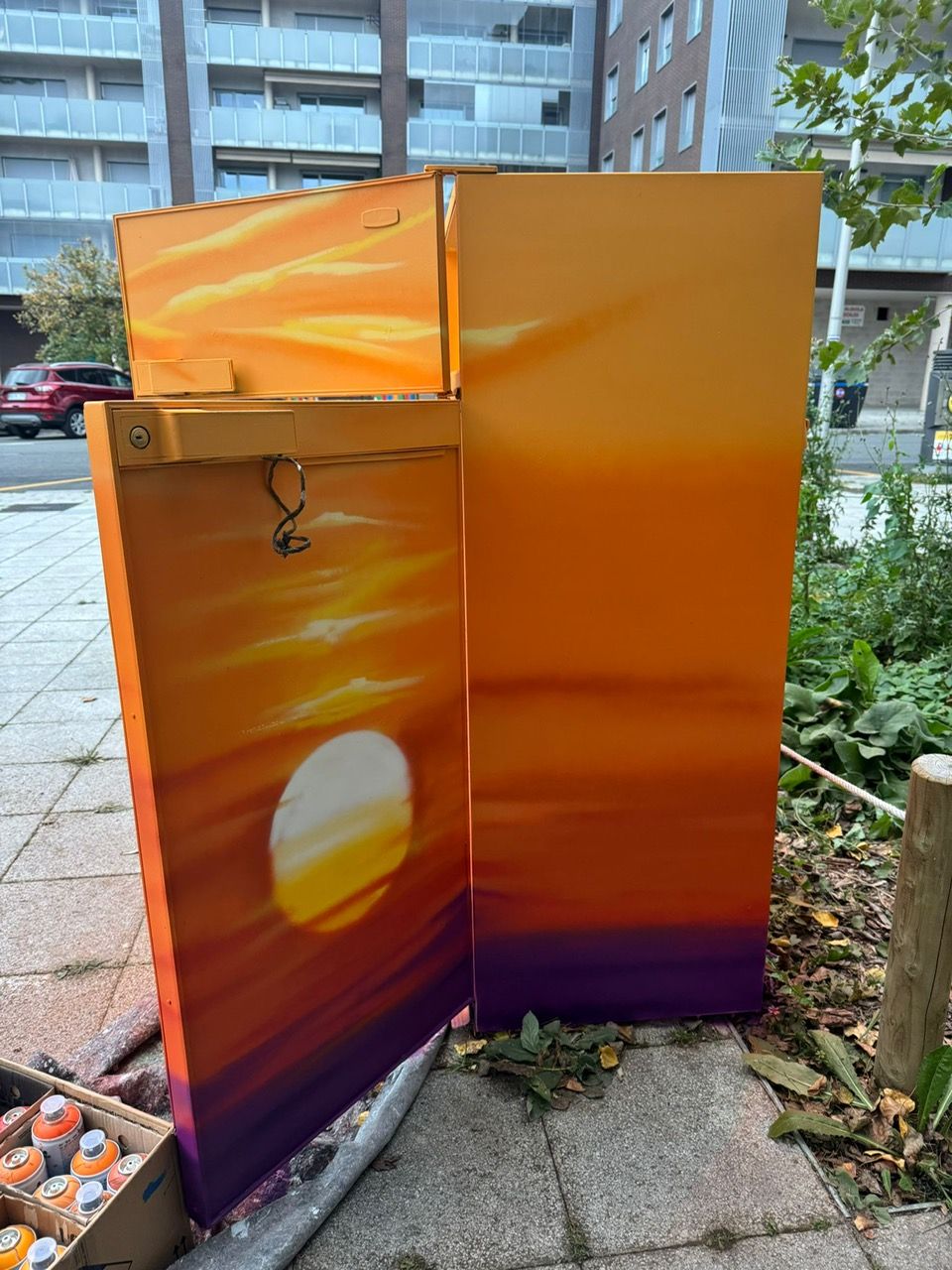 En imágenes: Así avanza el pintado de la frigoteka de Goikolarra