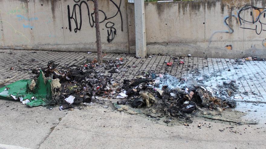Dos detenidos por la quema de contenedores en San Adrián