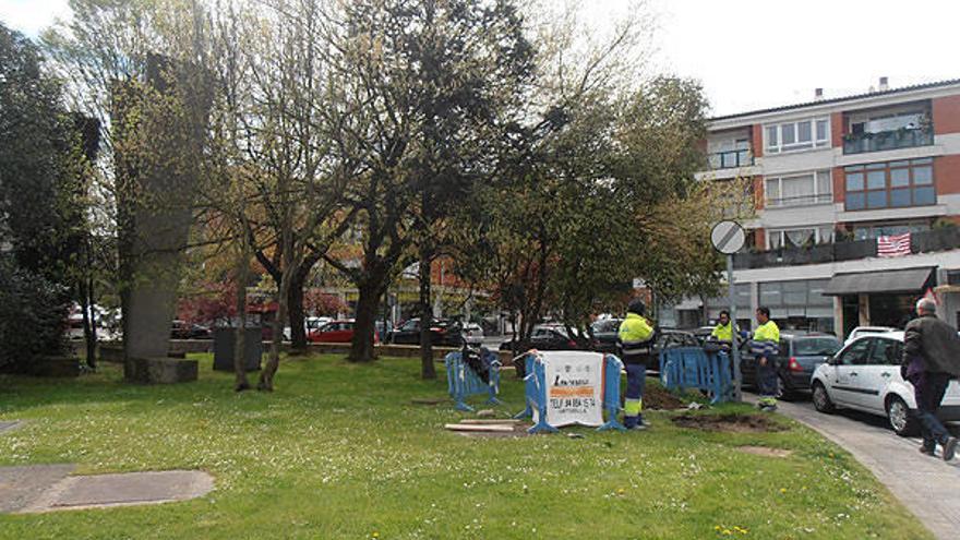 Plaza de Las Uves, en la zona de Fadura, donde finalizará el plan extraordinario de renovación y mejora de la red de saneamiento de Getxo.