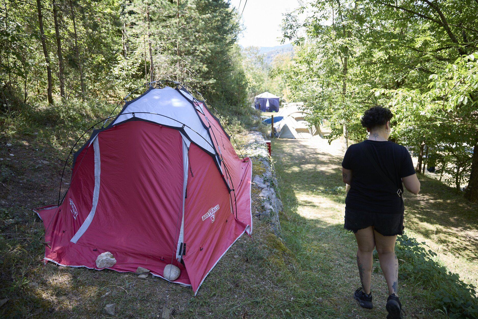 Fotos de turistas en el camping Murkuzuria en Esparza de Salazar