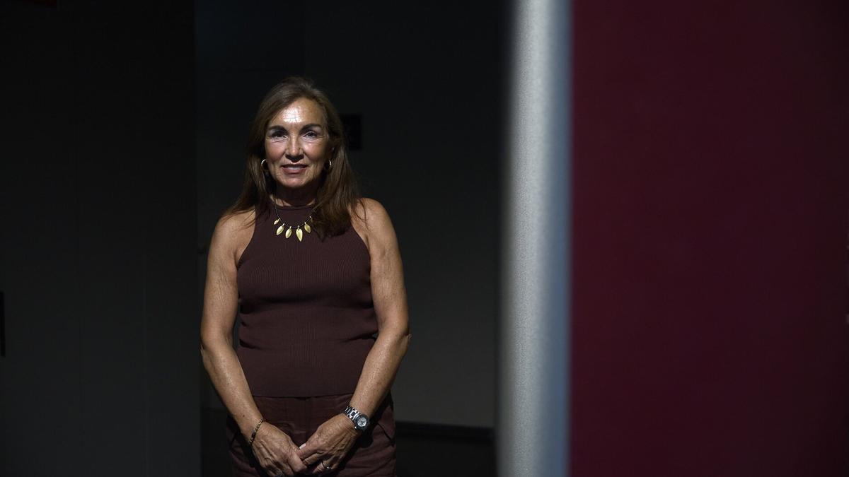 Rosa Larumbe, coordinadora de la Unidad de Crónico-Demencia del Hospital Universitario de Navarra (HUN), el pasado martes en Civican.