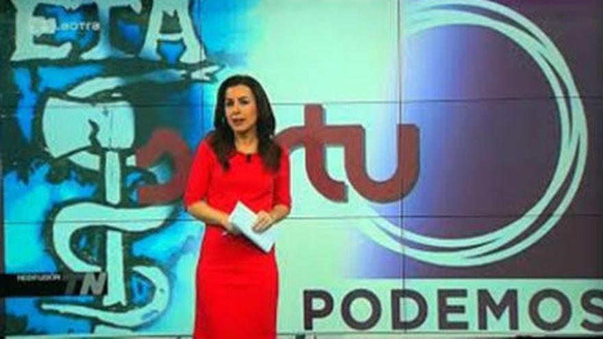 Telemadrid mezcla a Podemos, ETA y Sortu en una infografía