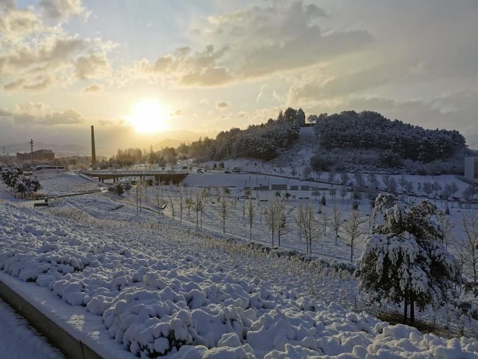 Imágenes de la nieve en Pamplona y comarca