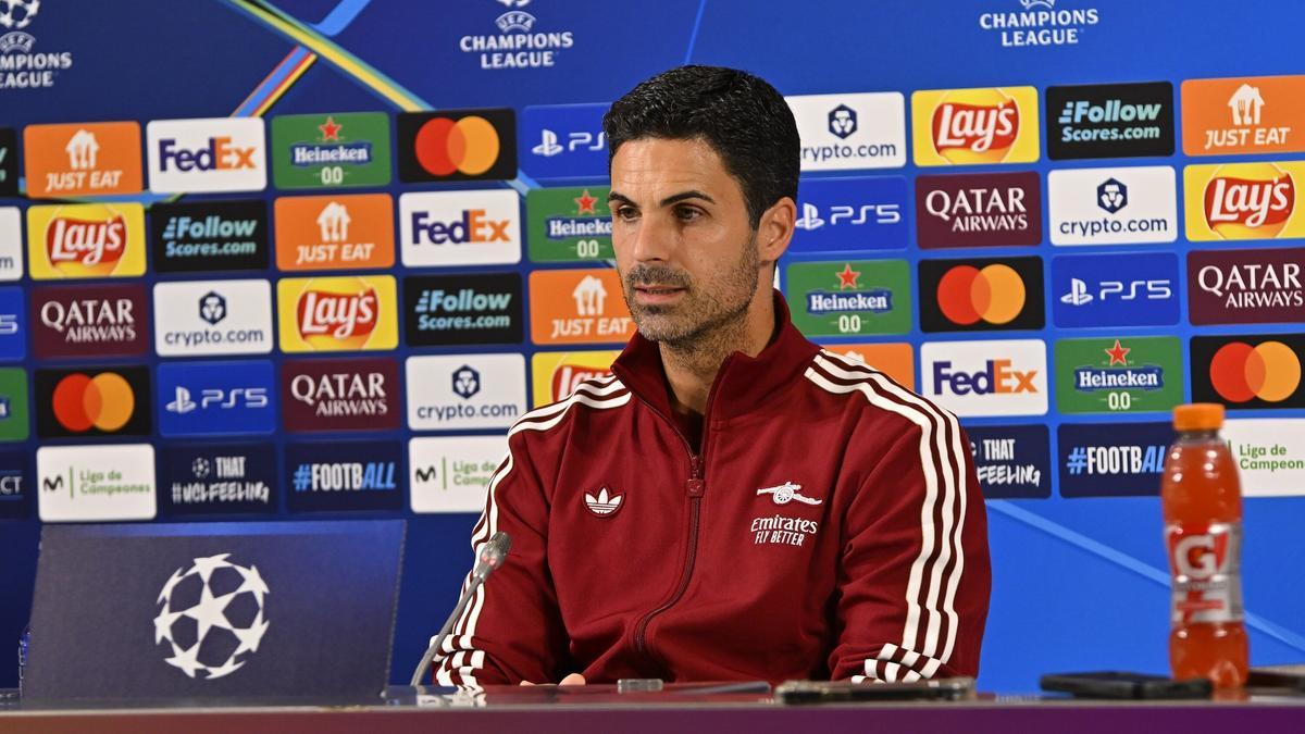 Mikel Arteta, entrenador del Arsenal, en la rueda de prensa previa al partido ante el Athletic.