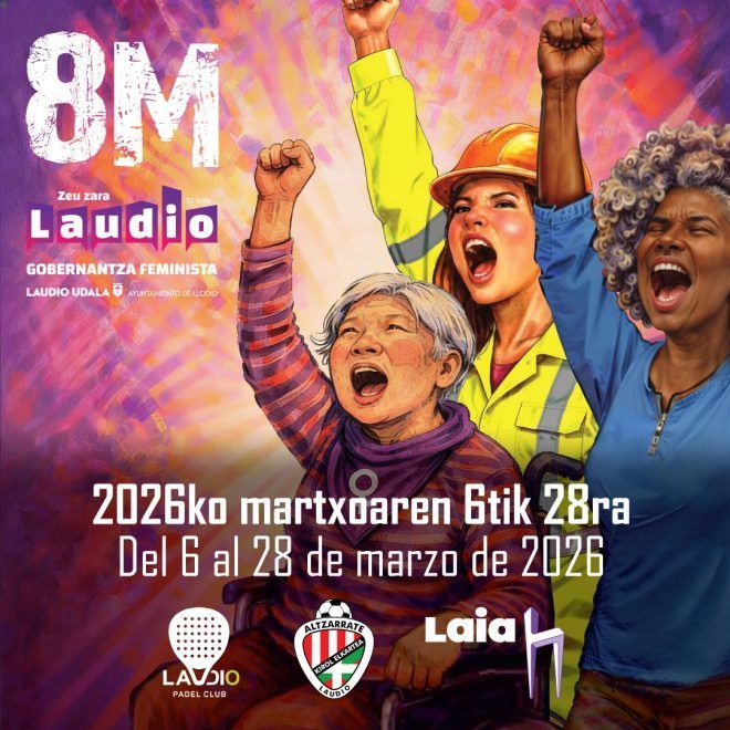 Cartel del 8M en Laudio