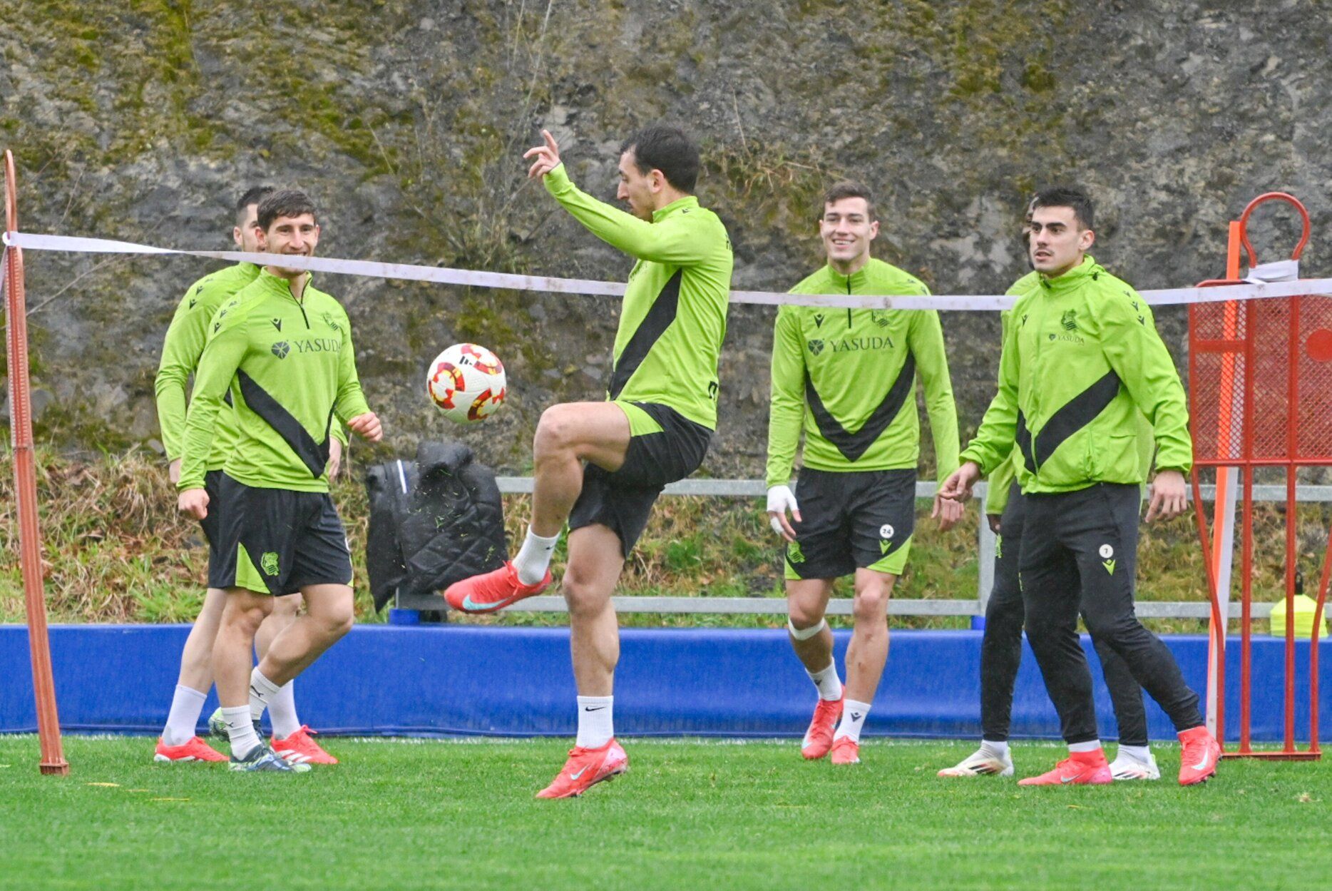 Entrenamiento antes de la semifinal en la Real y el Madrid
