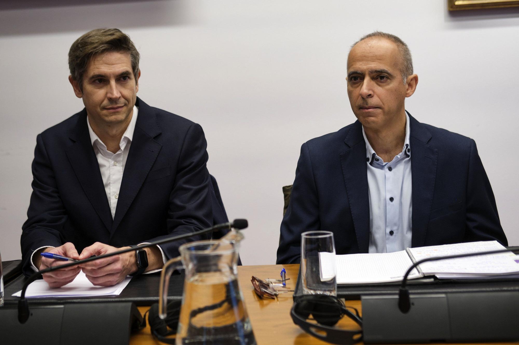 Los redactores del proyecto de los túneles de Belate, en la comisión de investigación