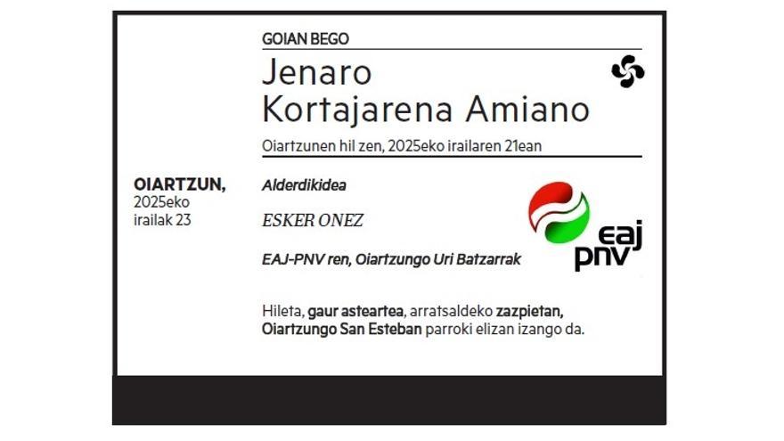 JENARO KORTAJARENA AMIANO