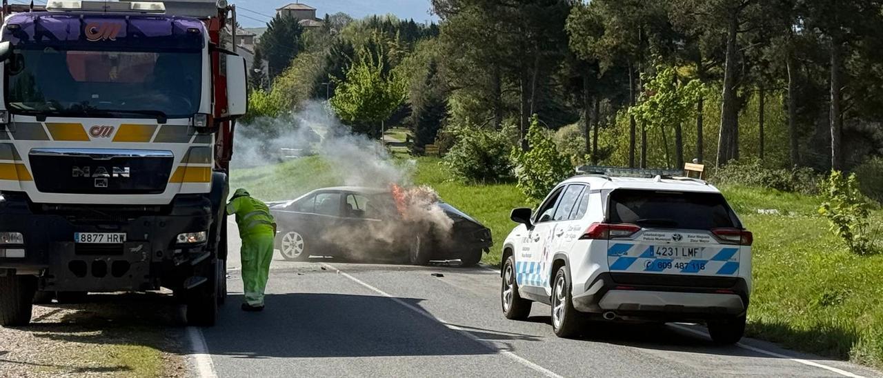 Detenido un conductor temerario y drogado en Zizur, que ha chocado contra un camión y se ha fugado