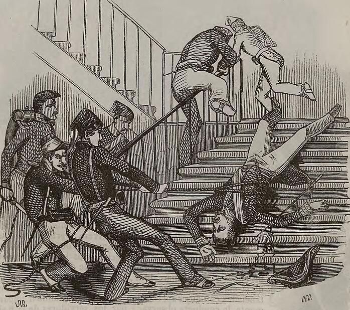 Asesinato del general Sarsfield (dibujo de V. Urrabieta).