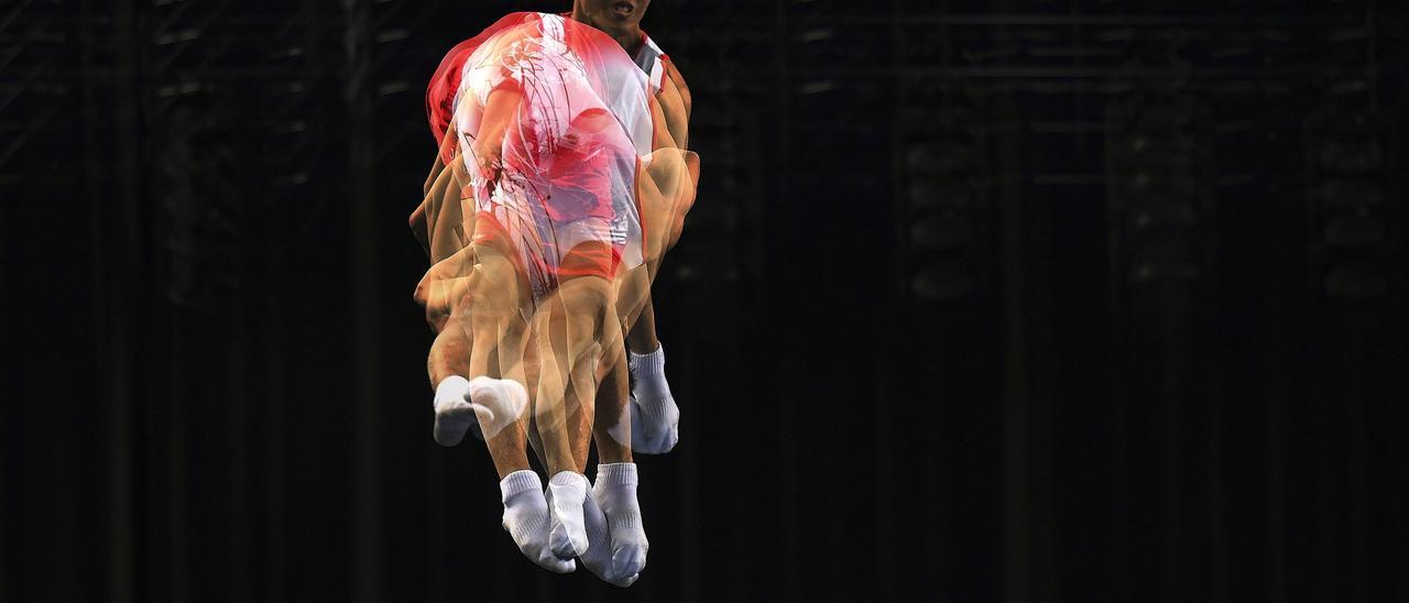 Las fotos más espectaculares del Mundial de gimnasia de trampolín en Pamplona