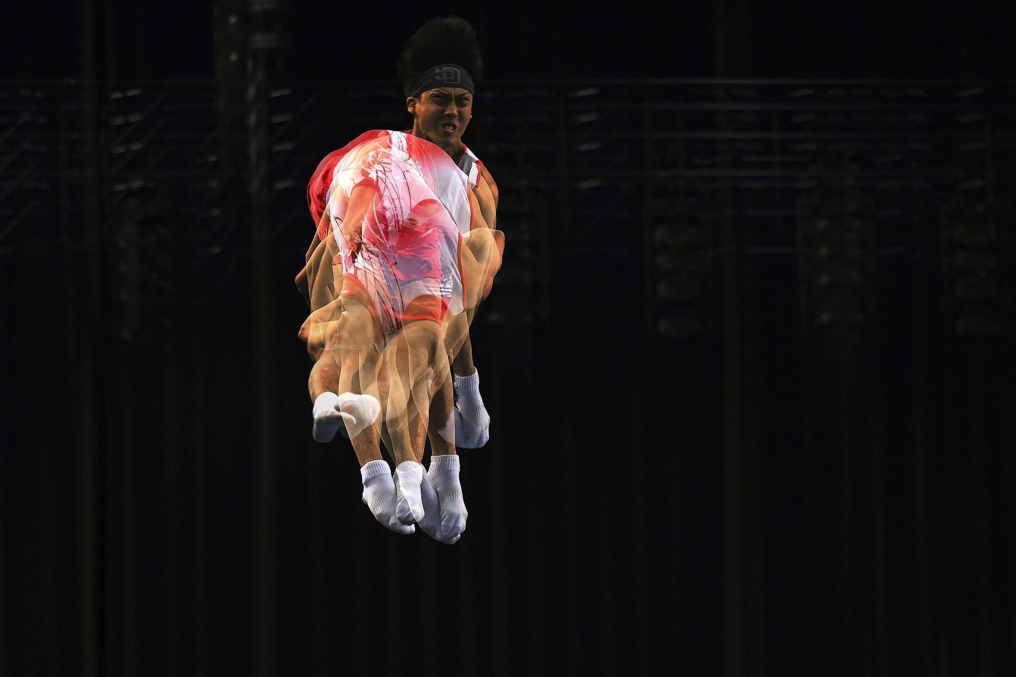 Las fotos más espectaculares del Mundial de gimnasia de trampolín en Pamplona