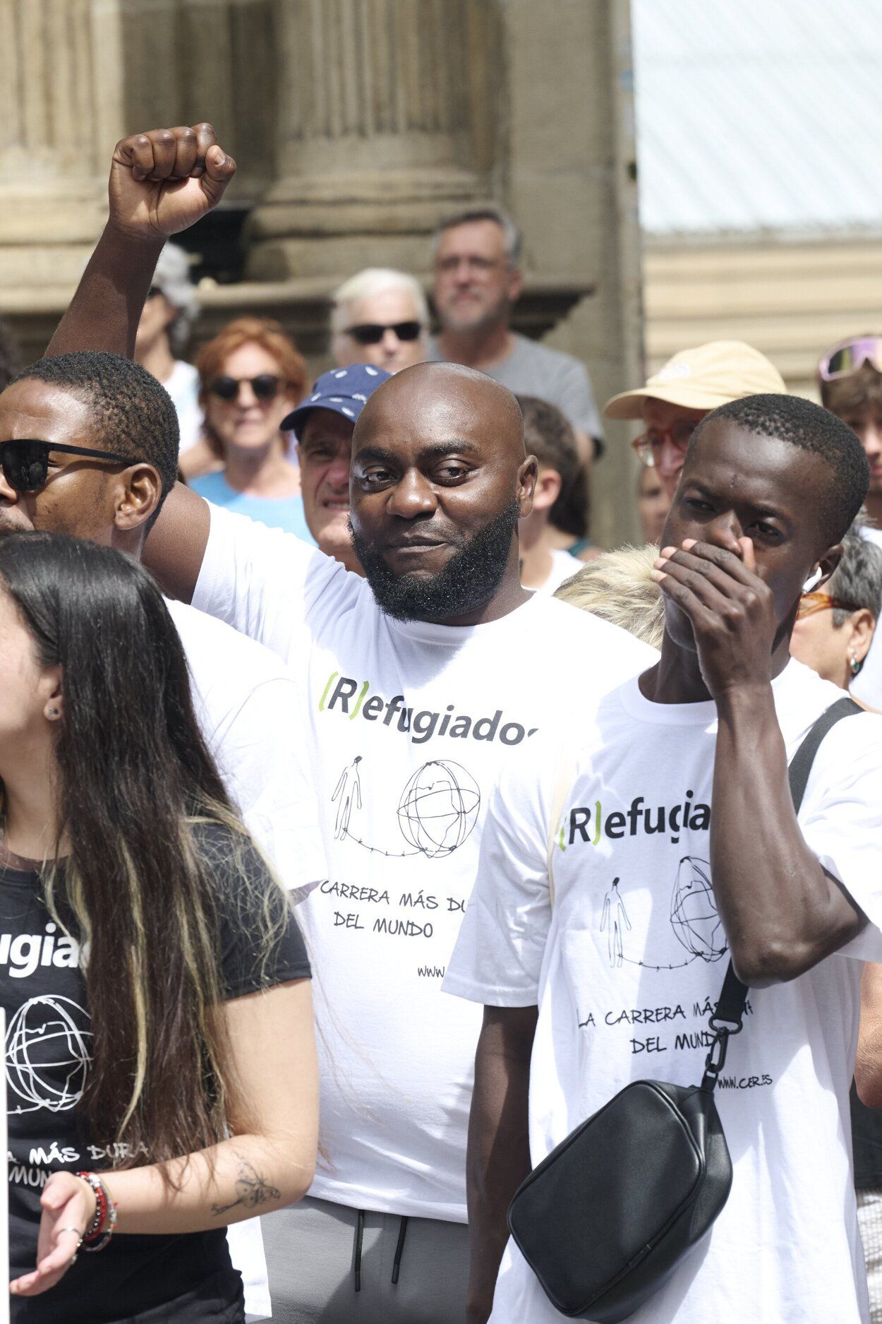 Imágenes de la concentración de colectivos sociales en Pamplona contra a violencia racista en Torre Pacheco