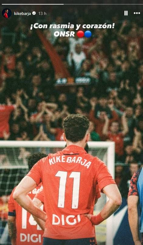 Con rasmia y corazón. Osasuna Nunca Se Rinde. Mensaje de Kike Barja en sus redes sociales.