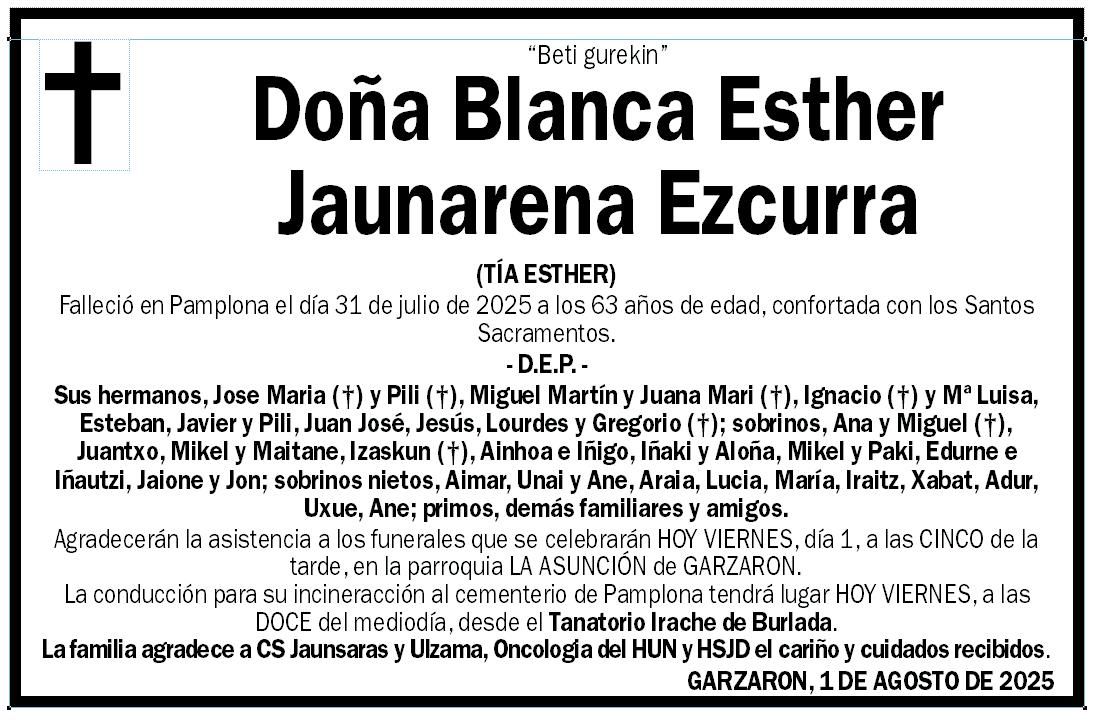 Blanca Esther Jaunarena Ezcurra