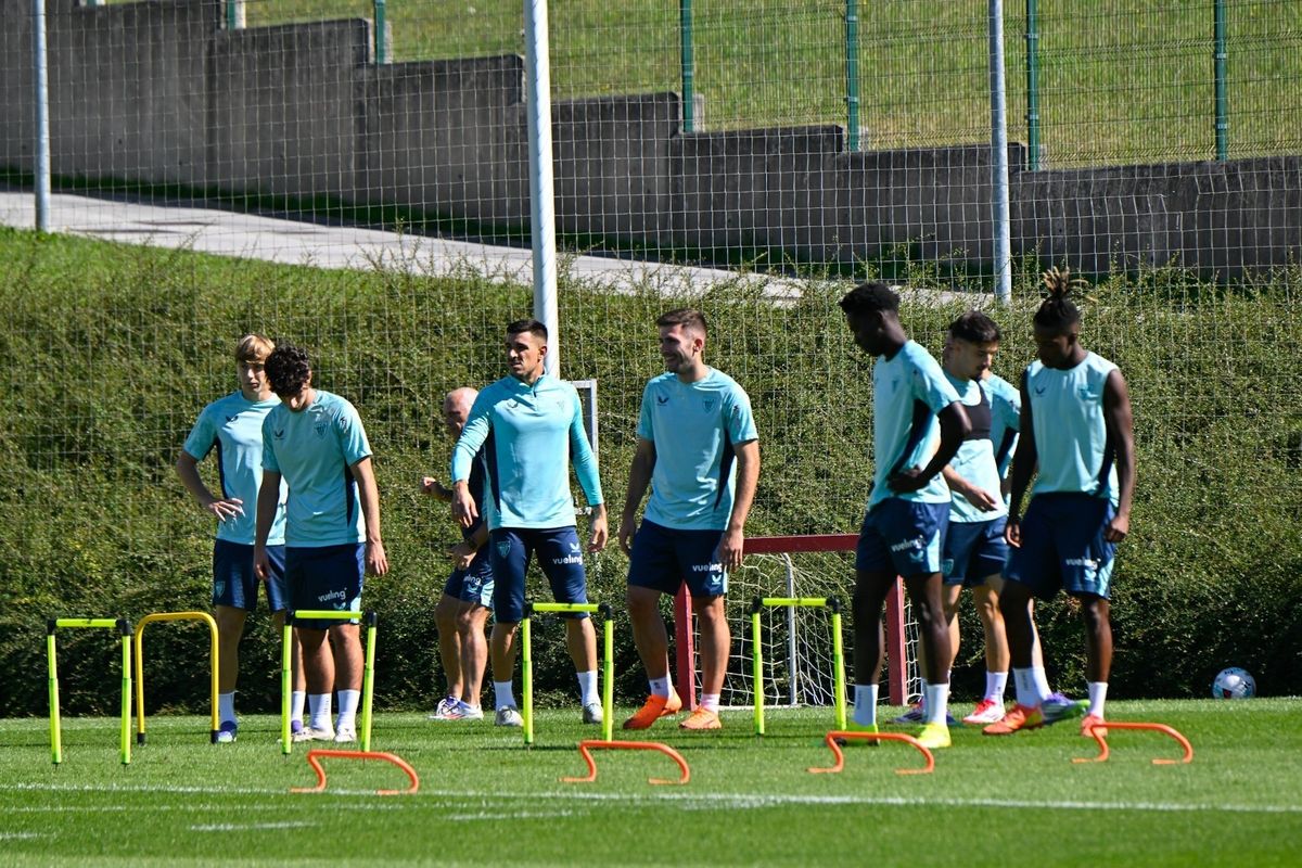 Entrenamiento del Athletic tras el partido ante el Borussia