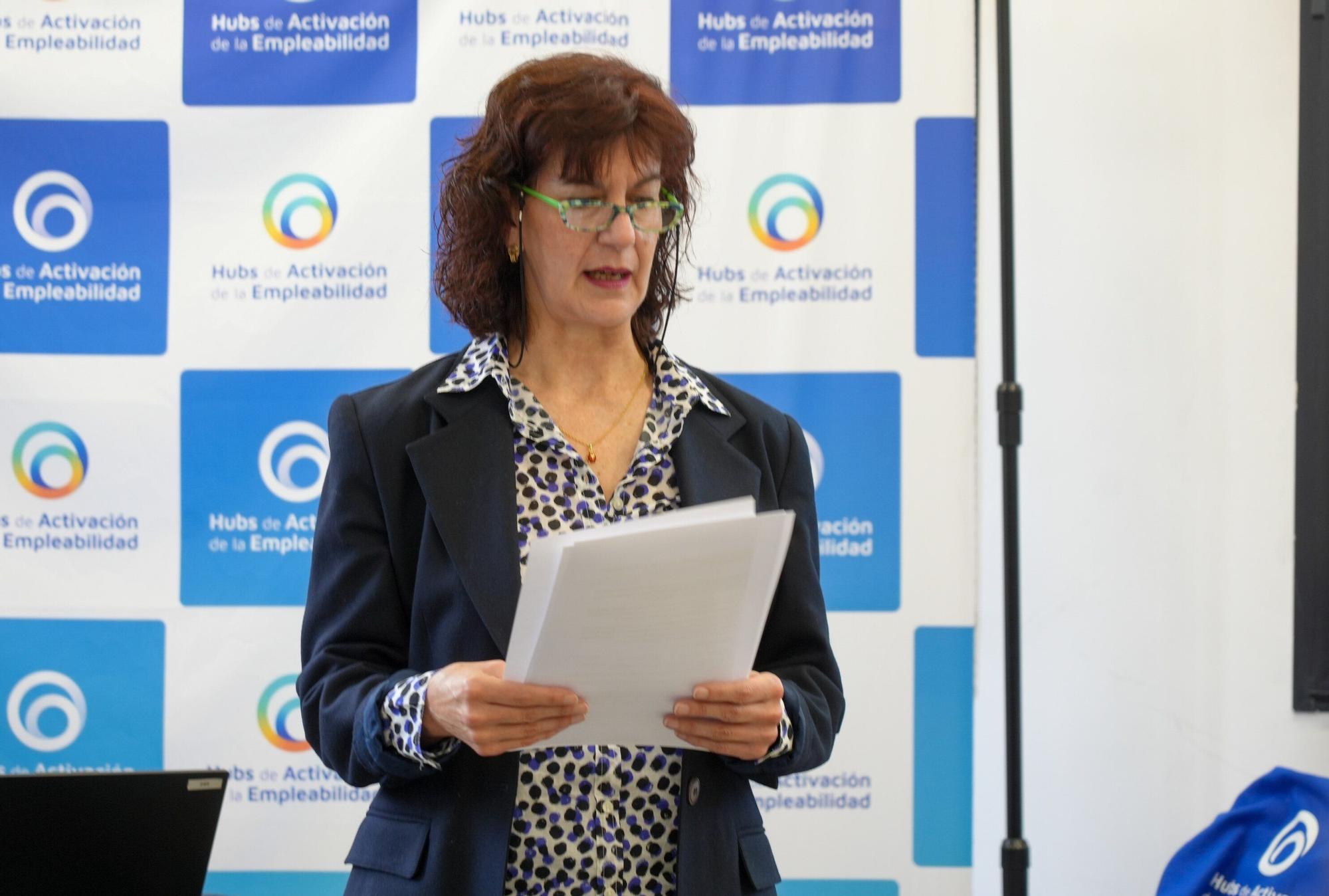 Raquel, que ha tomado parte en la Lanzadera Despega, durante su intervención.
