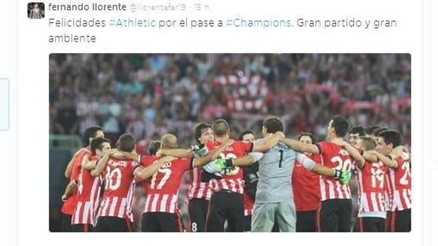 Herrera, Llorente y Amorebieta felicitan al Athletic por seguir en Champions