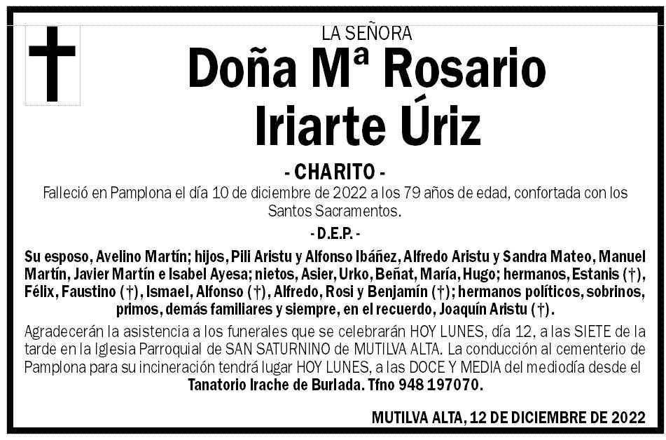 Mª Rosario Iriarte Úriz