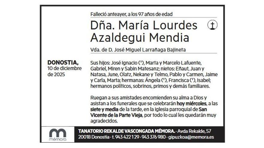 MARIA LOURDES AZALDEGUI MENDIA