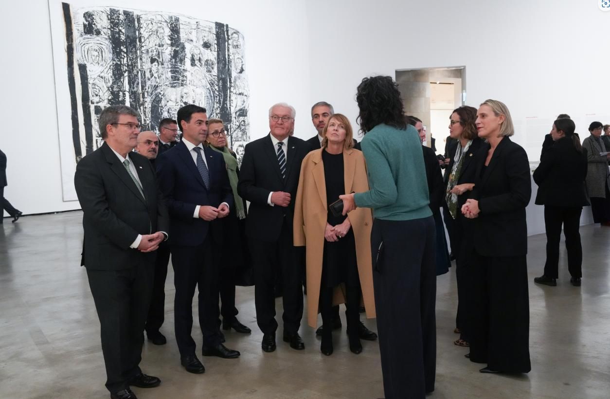 En imágenes: Steinmeier finaliza su viaje oficial a Euskadi con una visita al Museo Guggenheim de Bilbao