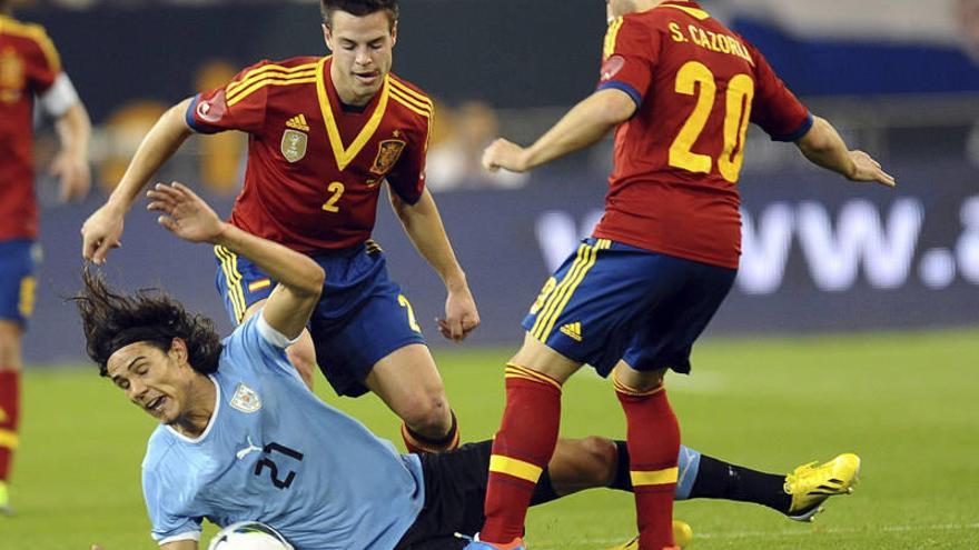Uruguay claudica ante la inspiración de Iniesta y la &#039;pegada&#039; de Pedro