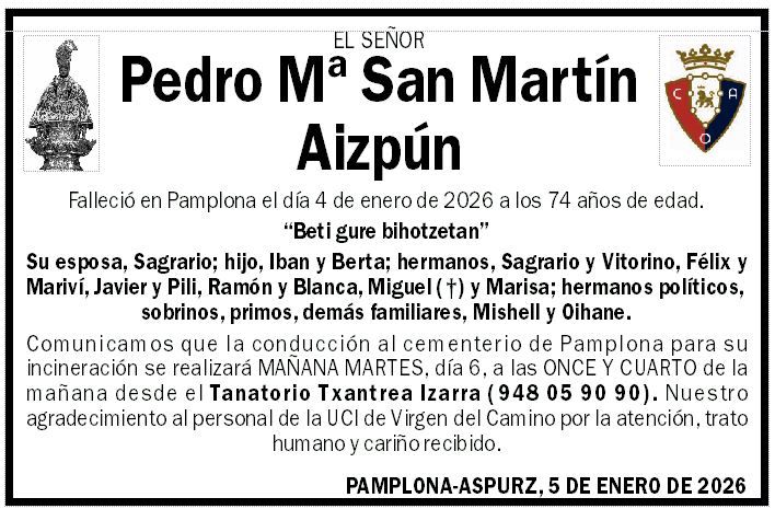 Pedro Mª San Martín Aizpún