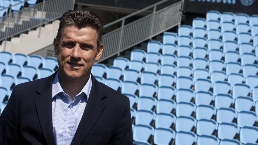 Juan Carlos Unzué durante su presentación como nuevo entrenador del Celta de Vigo.