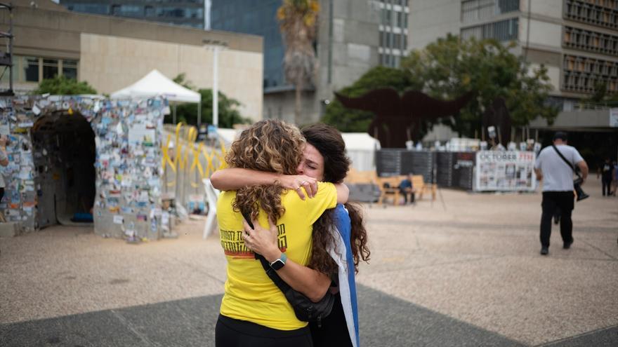 Celebraciones en Tel Aviv tras la consecución del acuerdo entre Israel y Hamás