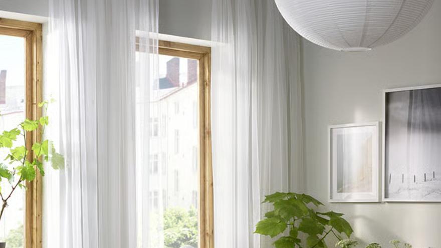 Vista de las cortinas de red Lill de Ikea