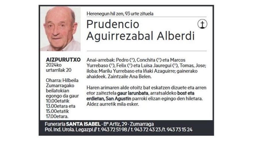 PRUDENCIO AGUIRREZABAL ALBERDI