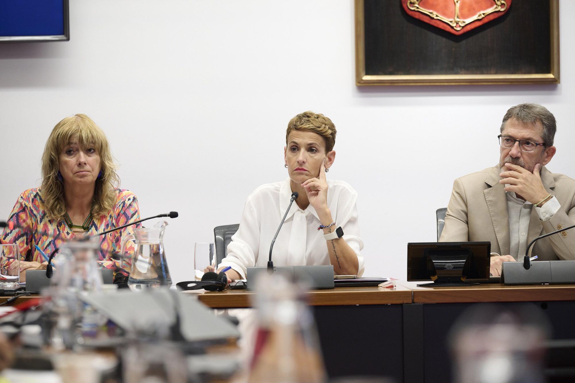 Chivite, en la Comisión de Régimen Foral del Parlamento de Navarra