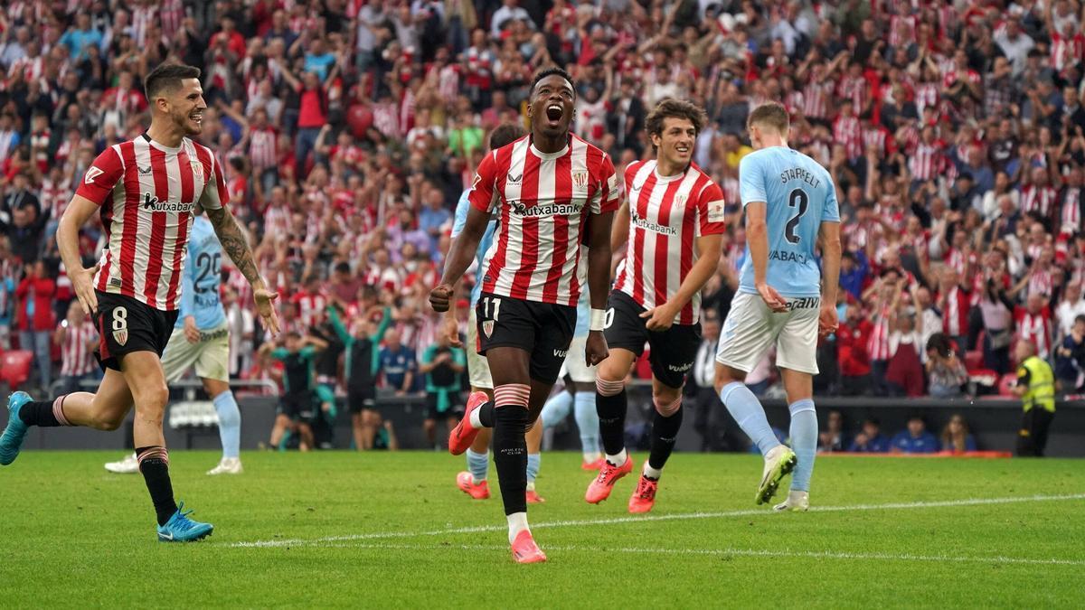 Djaló celebra el gol que le marcó al Celta.