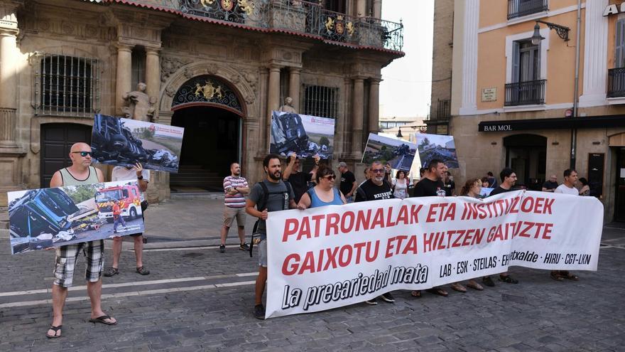 Sindicatos denuncian la muerte de ocho transportistas en accidente laboral este año en Navarra y la CAV