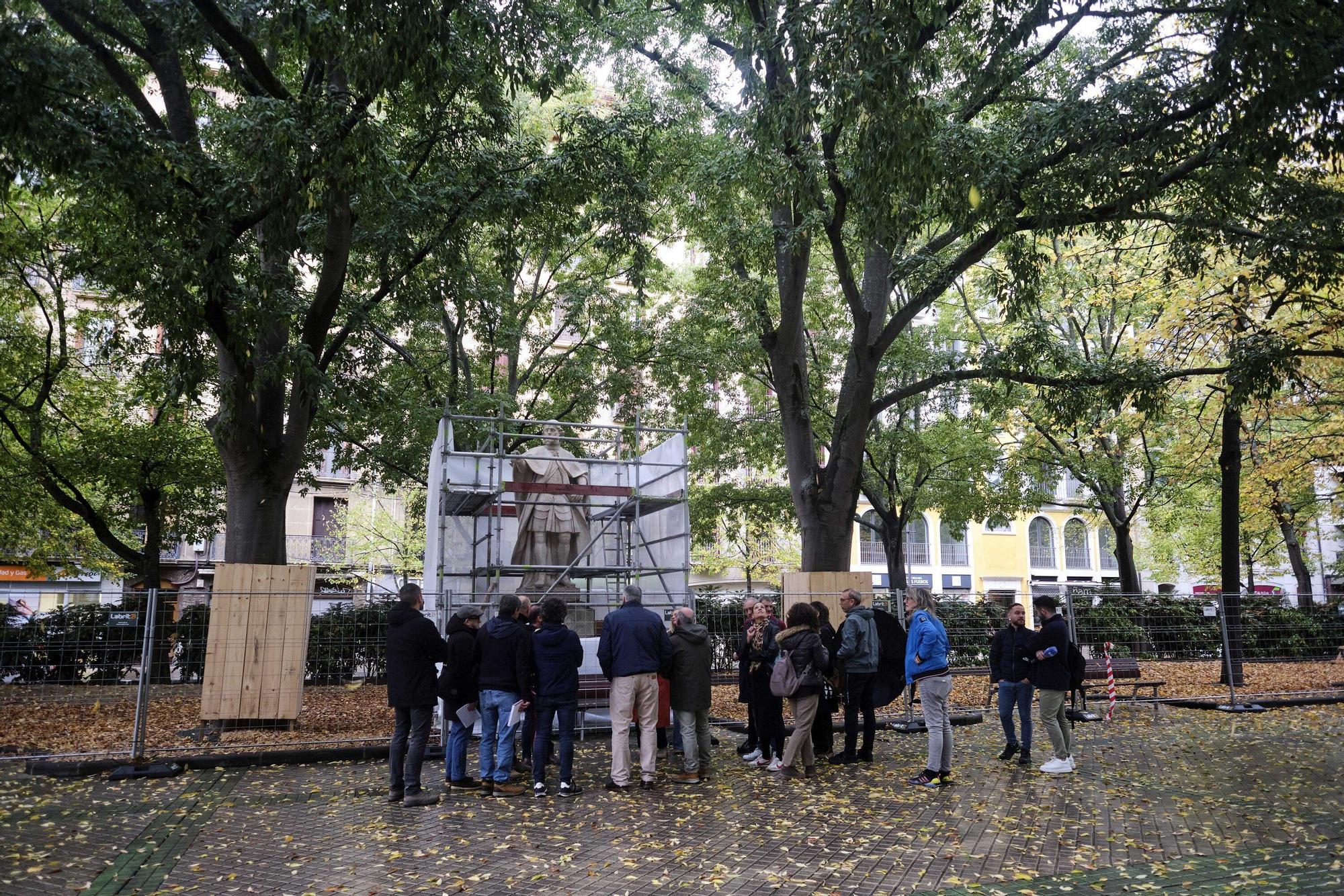 Las primeras estatuas se trasladarán de Sarasate a la Taconera la próxima semana