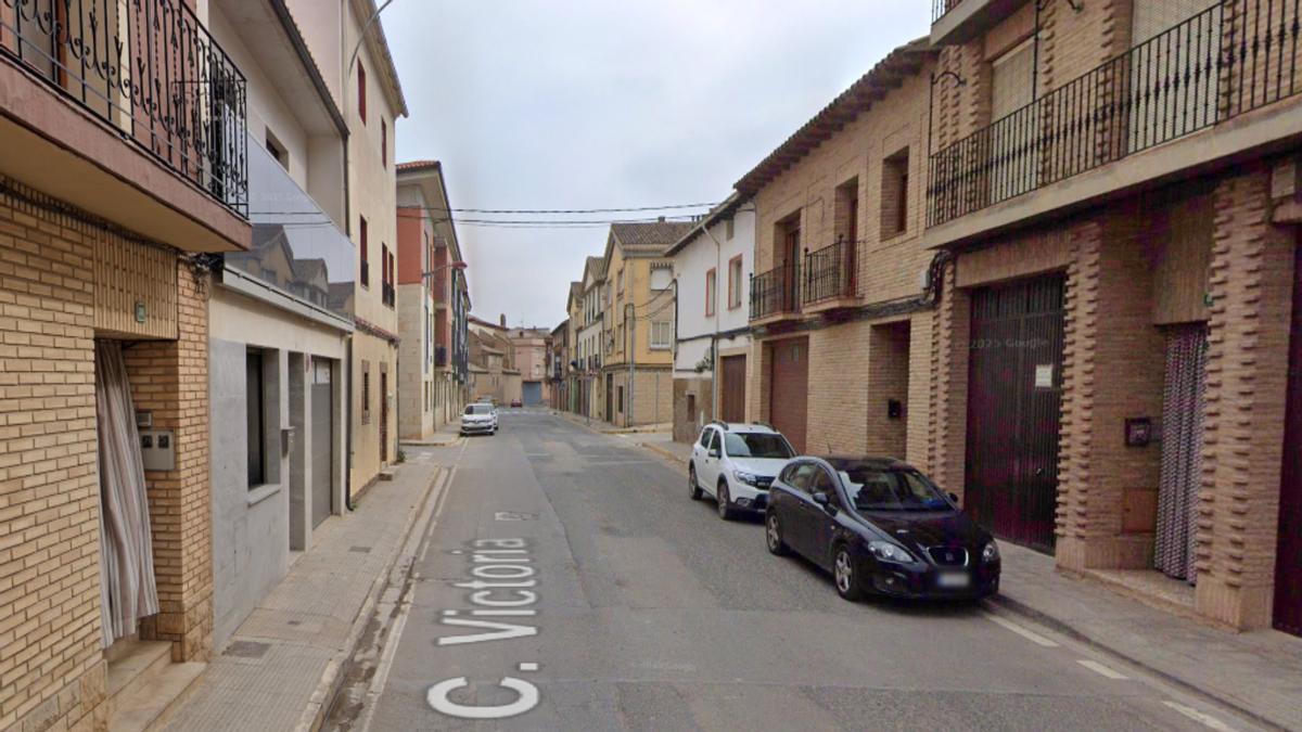 Vista general de la calle Victoria en Cascante.