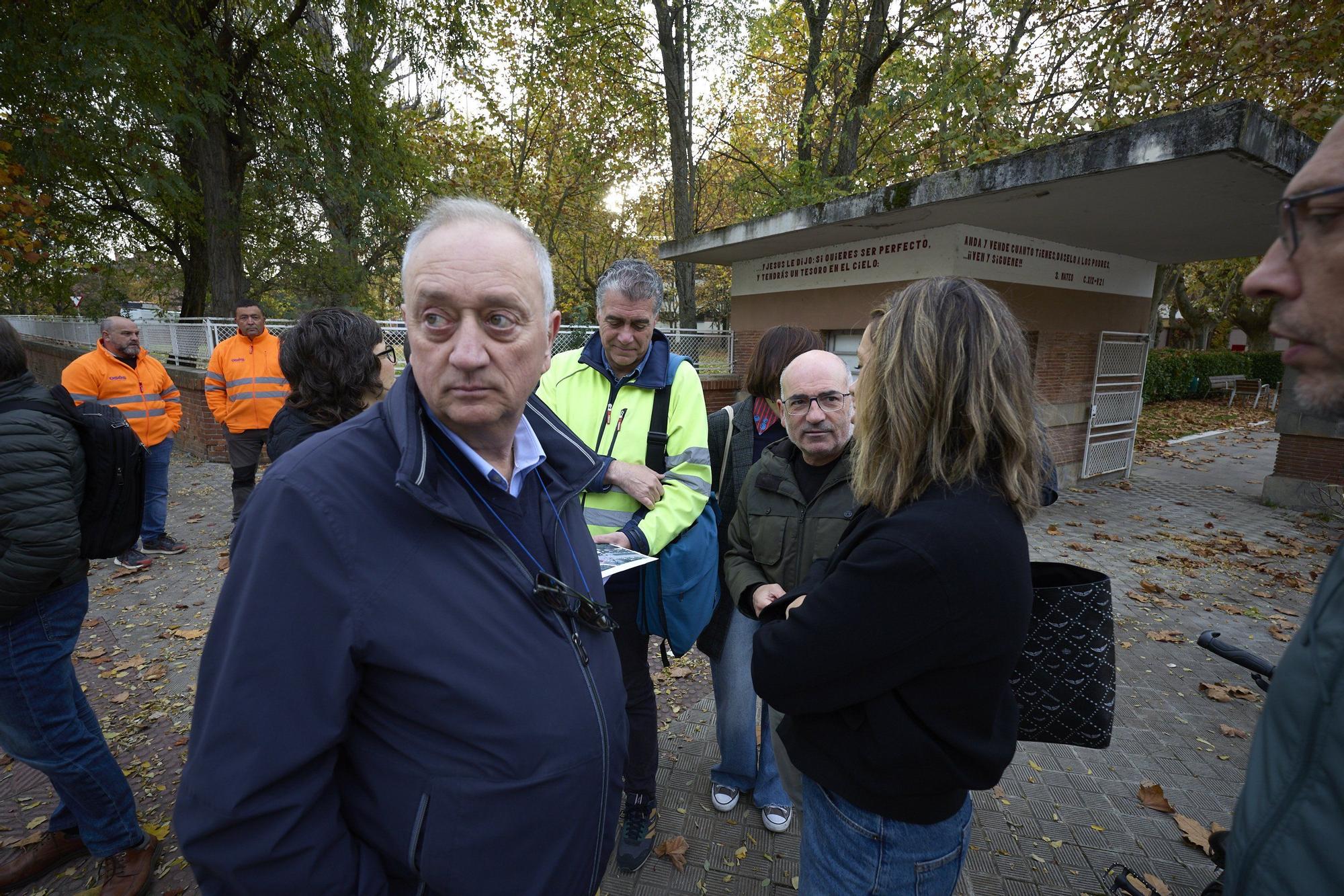 Fotos de la visita a las obras en el entorno de la plaza de los Fueros de Pamplona