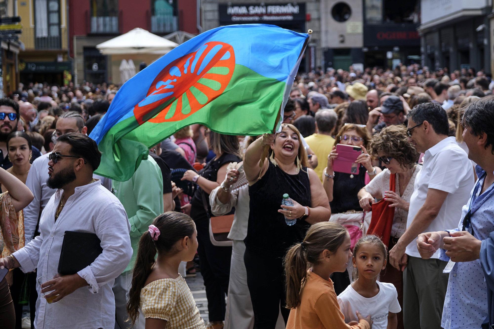 Tomatito, flamenco en el balcón del Ayuntamiento de Pamplona