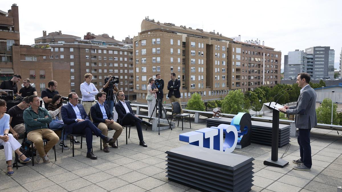 Presentación del Congreso en la azotea del Conservatorio Pablo Sarasate, en Mendebaldea.